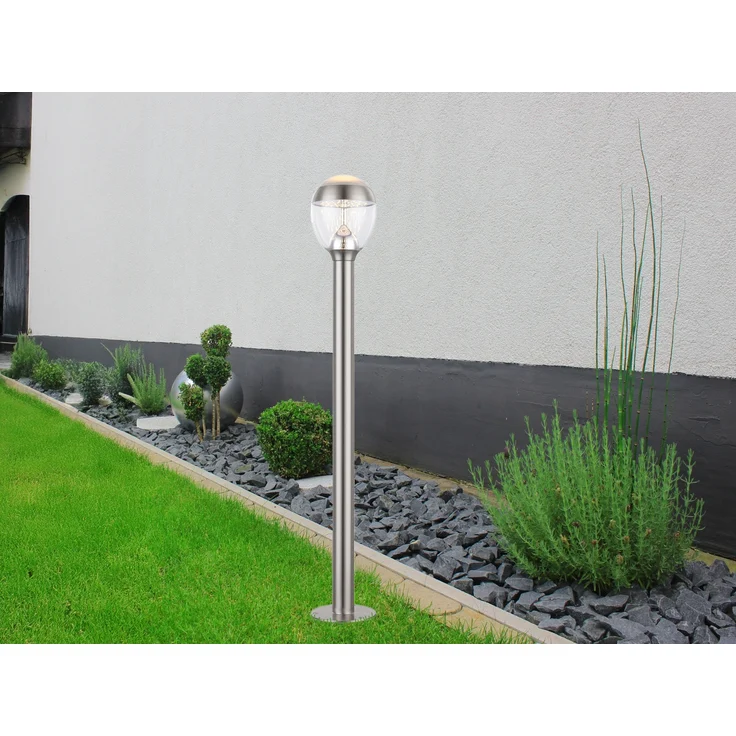 2er Set ausgefallene LED Wegeleuchten aus Edelstahl in Silber, Höhe 99cm – Bild 6