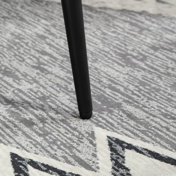 HOMCOM Fußhocker Schminkhocker Fußstütze mit Kaschmir-Optik (Hocker, 1 St, Sitzhocker), für Schlafzimmer, Stahlbeine, Hellgrau – Bild 10