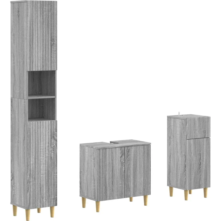 vidaXL 3-teiliges Badezimmer-Schranksystem ARNHEM Holzwerkstoff 3417852 – Bild 1
