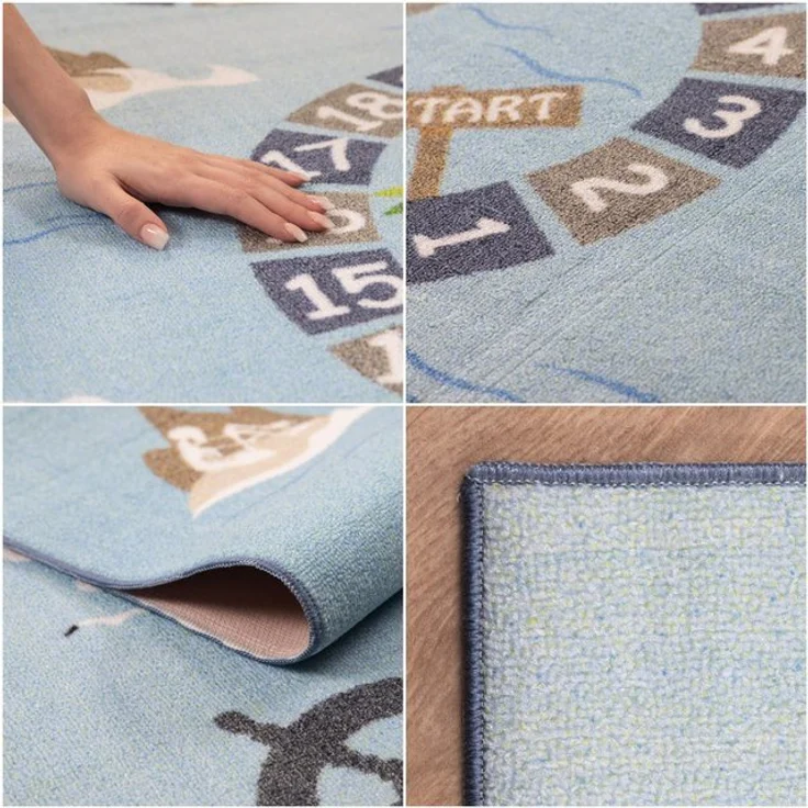 Carpettex Kinderteppich Piraten-Design, Rechteckig, Höhe: 7 mm, Kinderteppich Piraten-Design Teppich Kinderzimmer Rutschfest Waschbar – Bild 4