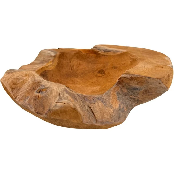 Online-Fuchs Dekoschale aus Teakholz als Obstschale, Schlüsselbrett, Schmuckkästchen (jede Schale ein Unikat, vielseitige Funktionalität), massives Teakholz, markante Maserung, rustikaler Charme – Bild 2