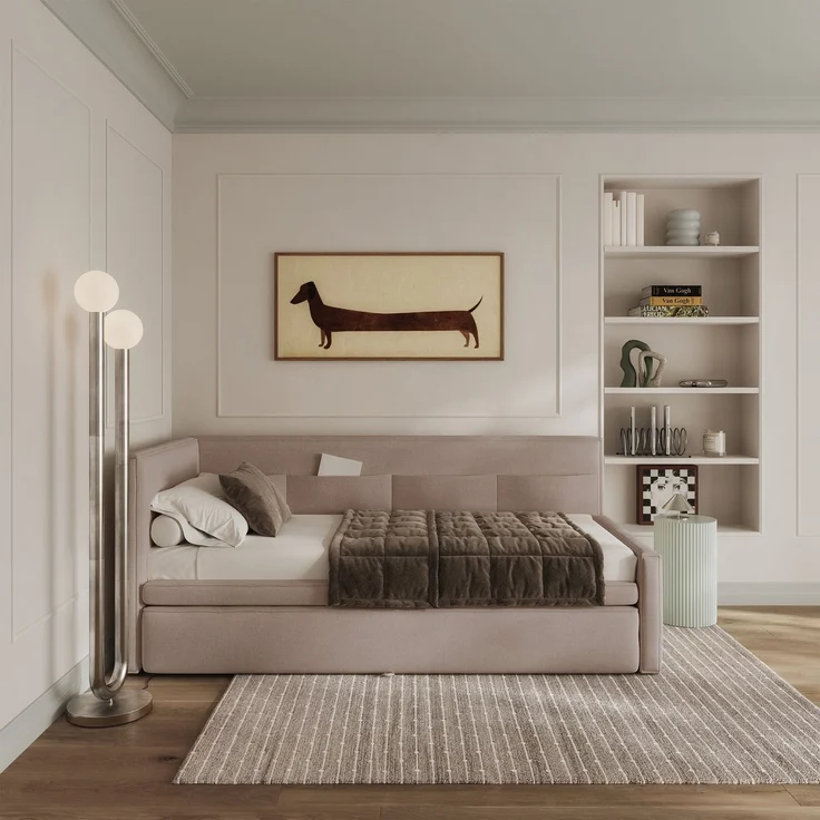 Selsey 'Nesmi' Polsterbett, Beige, 90x200 cm – Bild 3