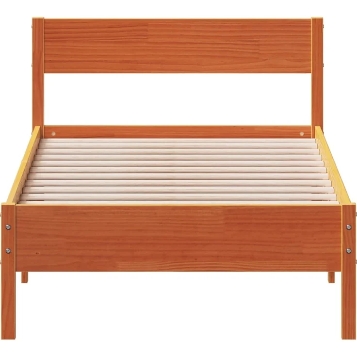 Einzelbetten, Betten für Erwachsene, Massivholzbett ohne Matratze Wachsbraun 90x200 Kiefernholz de4294 – Bild 4