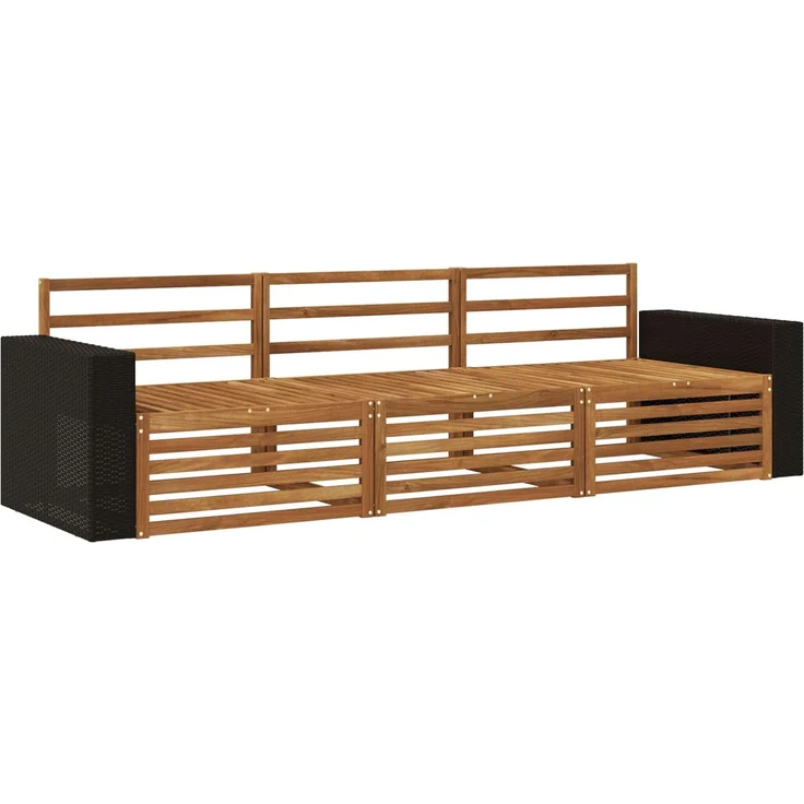 vidaXL Outdoor-Sofagarnitur 3 stk. Natur Massivholz Akazie 3382972 – Bild 2