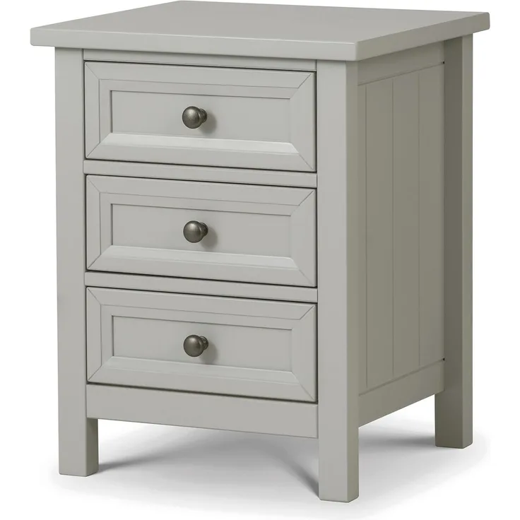 Julian Bowen Maine Nachttisch, mit 3 Schubladen, taubengrau