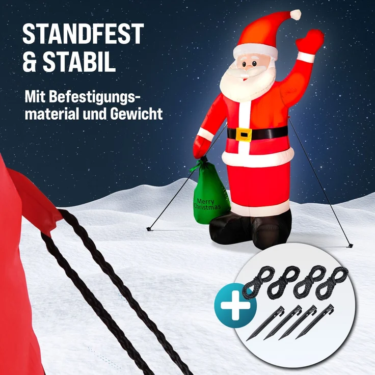 Monzana Weihnachtsmann mit Beleuchtung aufblasbar – Bild 5