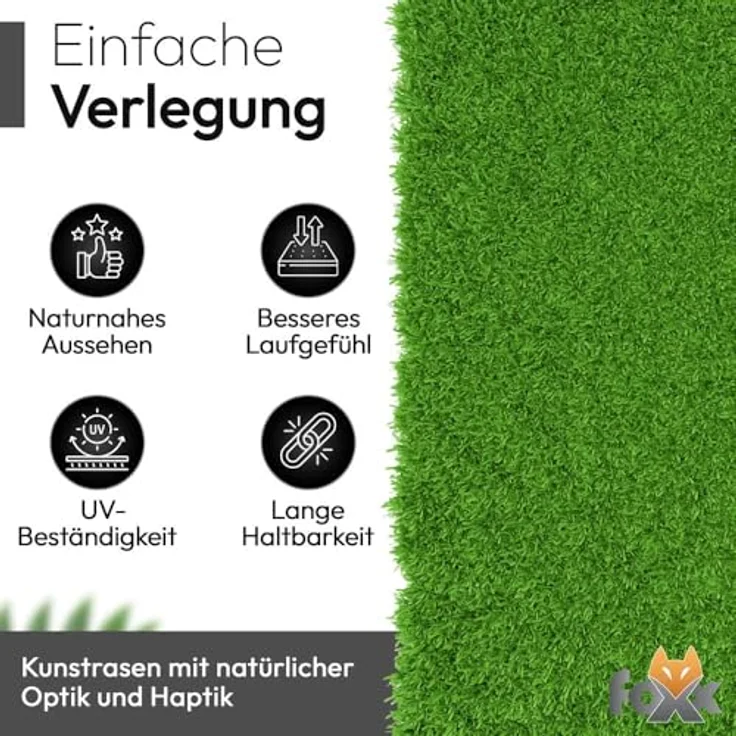 Kunstrasen 100x200 – Wetterfester Outdoor Teppich in Grün für Balkon, Terrasse & Garten | Robuster Teppichboden als Rasen-Alternative – Bild 6