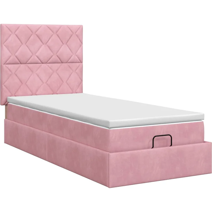vidaXL Ottoman Bett mit Matratze mit Kopfteil Rosa 80 x 200 cm Samt 3457760 – Bild 8
