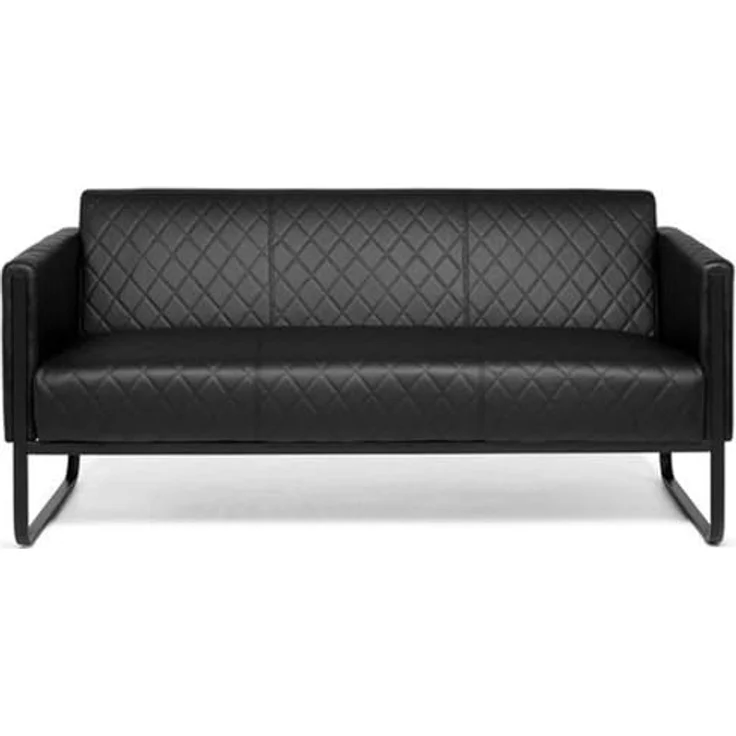 MID.YOU 3-Sitzer-Sofa, Schwarz, Textil mit Lederlook, 159x78x71 cm, max. Belastbarkeit 350 kg, Rücken echt – Bild 1