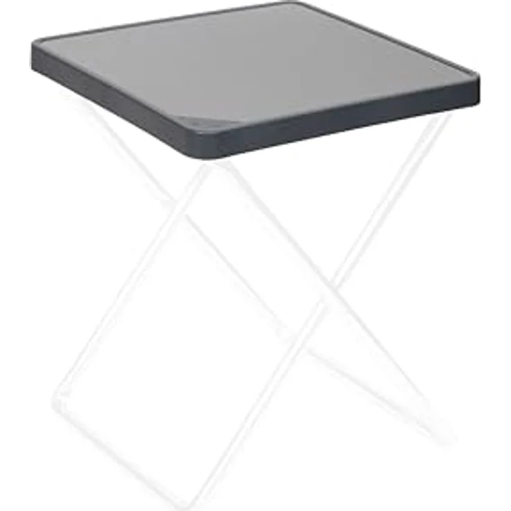 Crespo Hockerplatte 42,5x42,5 cm Tisch Hocker Tablett wasserfest hitzebeständig kratzbeständig, Grau – Bild 2