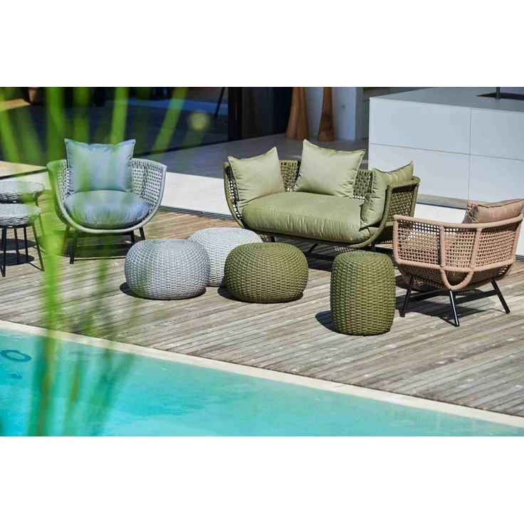 Gartensofa Suka aus Aluminium, modern und gepolstert, Taupe, pflegeleicht für Outdoor – Bild 6