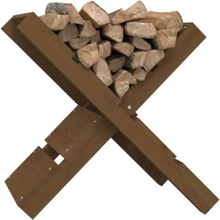 vidaXL Kaminholzhalter Honigbraun 47x39,5x48 cm Massivholz Kiefer 822450 – Bild 3