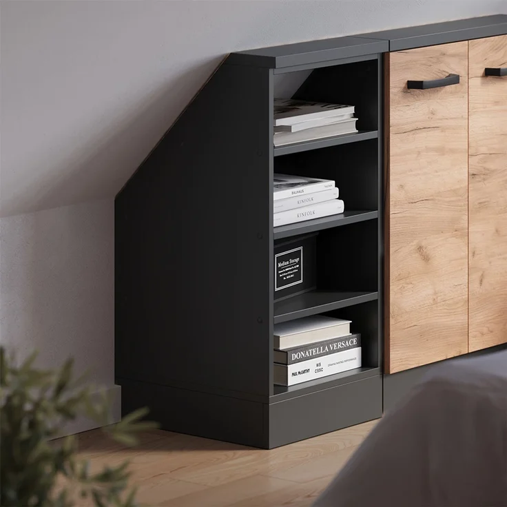 Küchenschrank für Dachschrägen R-Line Anthrazit 40 cm mit 4 Fächern Vicco – Bild 5