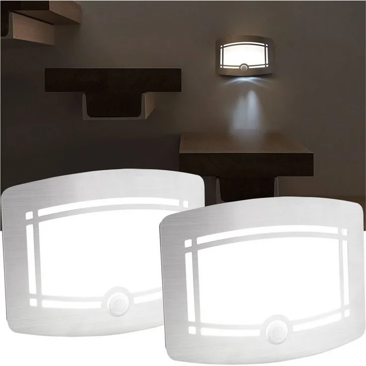 Casativo LED Wandleuchte Helle Batterie-LED-Wandleuchte 40lm Sensorleuchte Reichweite 3m, (12 LEDs, 0,9 Watt, 4000K), LED fest integriert, PIR-Bewegungssensor/Lichtsensor/15x11x4 cm/Erfassungswinkel 100°
