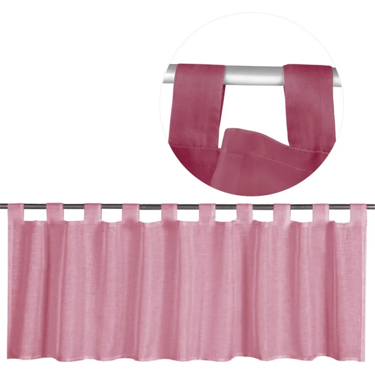 Schlaufen-Bistrogardine in B160cm x L60cm, transparente uni Scheibengardine Voile in vielen verschiedenen Farben erhältlich (bordeaux - beere) – Bild 1