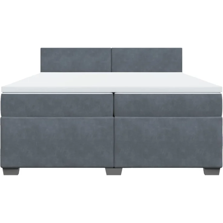 vidaXL Boxspringbett mit Matratze Dunkelgrau 200x200 cm Samt 3288697 – Bild 6
