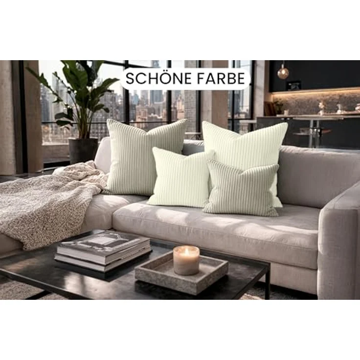 Amilian Dekokissen 4er Set mit Füllung - weiche Sofakissen - 2x 40x40 cm + 2x 35x45 cm, (4 Stück) Kuschelkissen - Couchkissen mit Kissenfüllung - Zierkissen – Bild 5