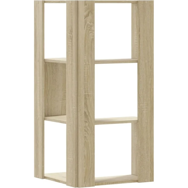 vidaXL Eck-Bücherregal 3 Böden Sonoma-Eiche 50x50x102 cm Holzwerkstoff 852593 – Bild 7