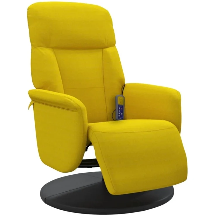 vidaXL Massagesessel mit Fußteil Gelb Samt 356698 – Bild 10