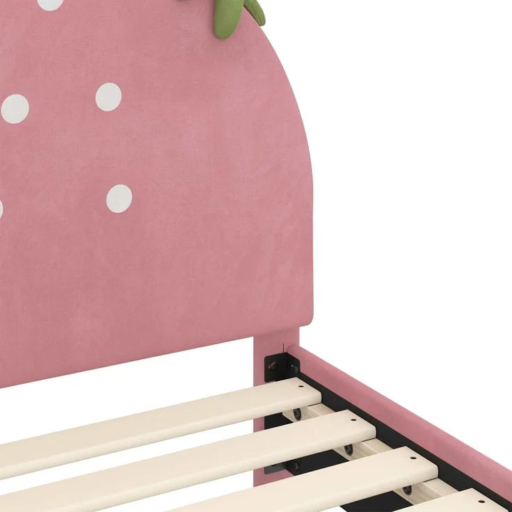 vidaXL Kinderbettgestell mit Kopfteil Rosa 90x190 cm Samt 42011077 – Bild 7