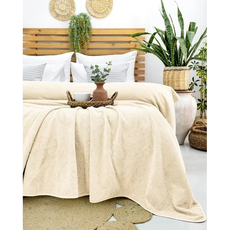 Wohndecke Frotteedecke 100% Baumwolle - Sommerdecke, Kuscheldecke, Laynenburg, Baumwolldecke als Sommer, Bett-Überwurf, Couch-Überwurf, Sofa-Decke – Bild 3