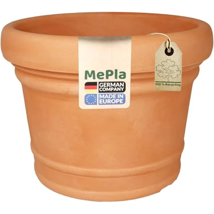 Heimwerkercenter Pflanzkübel MePla Blumentopf Pflanzkübel Monza ø30 cm, Terra, frostfester Kunstoff – Bild 2
