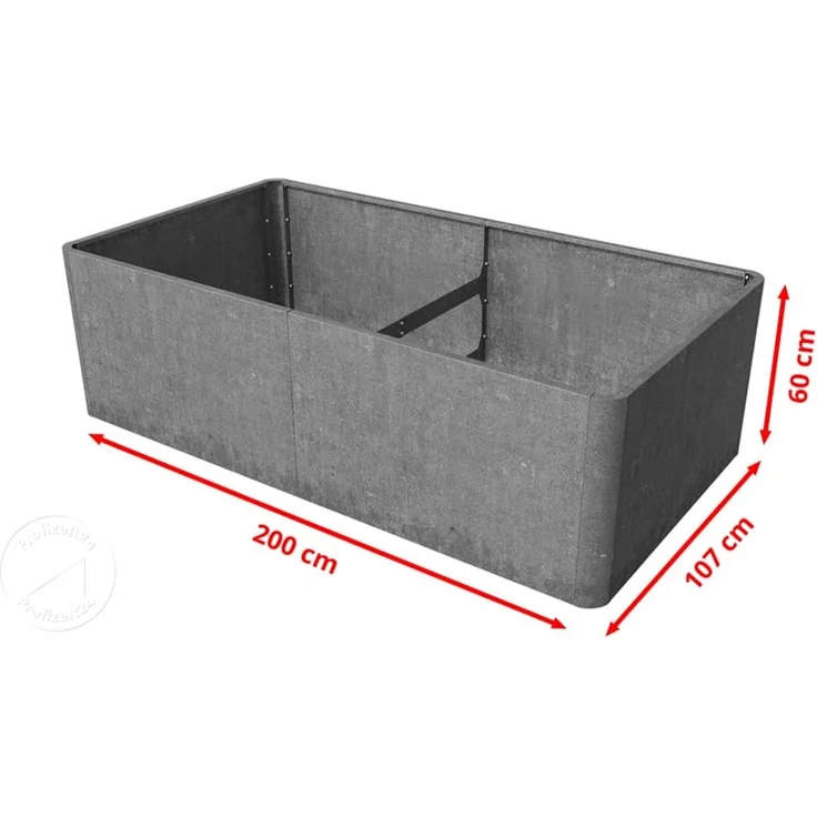 PRIMEYARD Cortenstahl Hochbeet Mario 200x107x60 cm, Rost-Optik – Bild 5