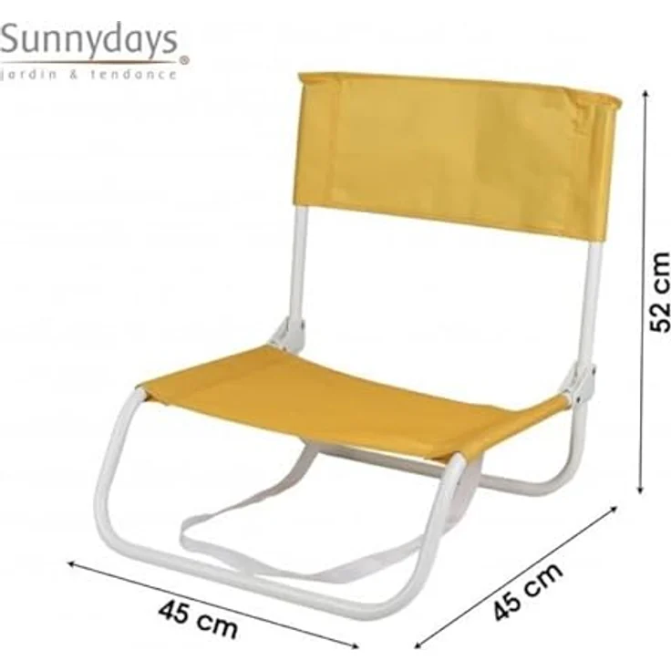 Sunnydays 45x45x52 cm Strandstuhl Strandhocker Campingstuhl 224210 gelb – Bild 3