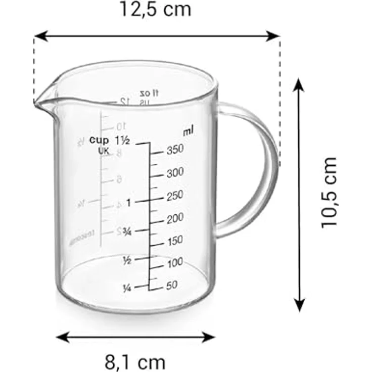 Tescoma Messbecher Glas 350ml aus hitzebeständigem Borosilikatglas mit Griff und Ausgießer DELÍCIA - geeignet für Mikrowelle, Elektro-, Gasherd und Kühlschrank – Bild 5