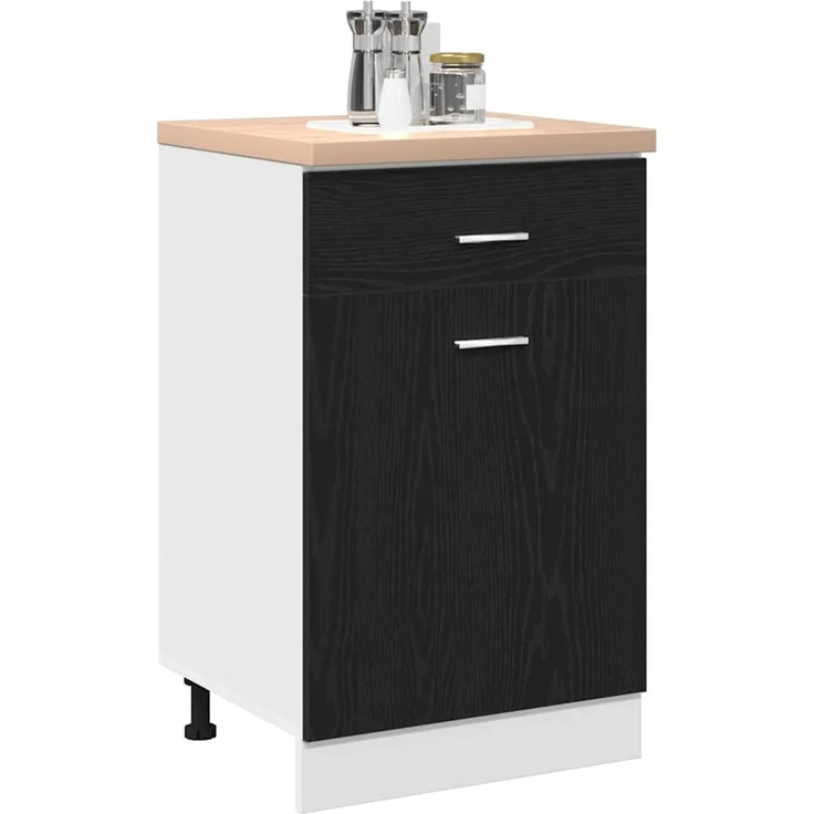 vidaXL Hängeschrank Schwarz Eichen-Optik 50 x 46 x 81,5 cm 863257 – Bild 3