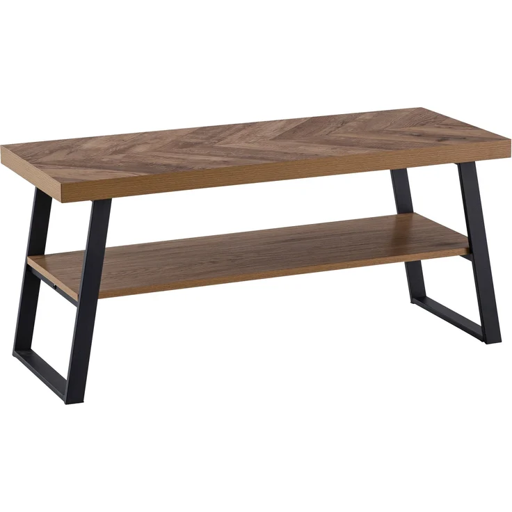 Schuhbank 100x41x40cm Eiche-Dekor Sitzbank Fischgrät Stauraum Flur Ablage – Bild 6