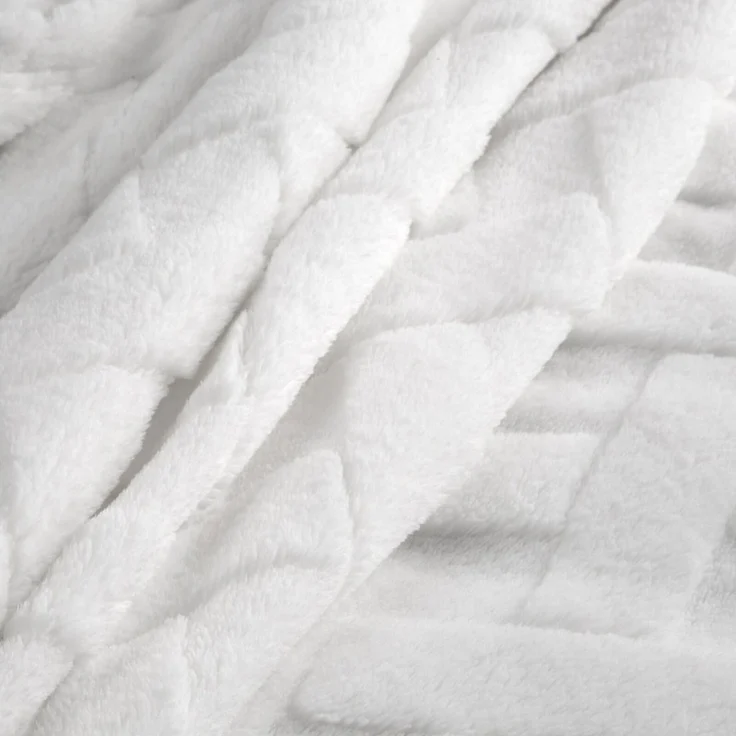 Wohndecke CARO Design91 Karierte Kuscheldecke ideales Geschenk Weiche warme Decke 70x160 cm weiß – Bild 2
