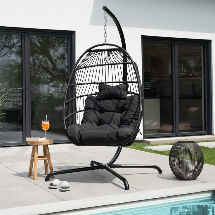 HOME DELUXE Hängesessel LOMA – 1 Sitzer Schwarz – Bild 1