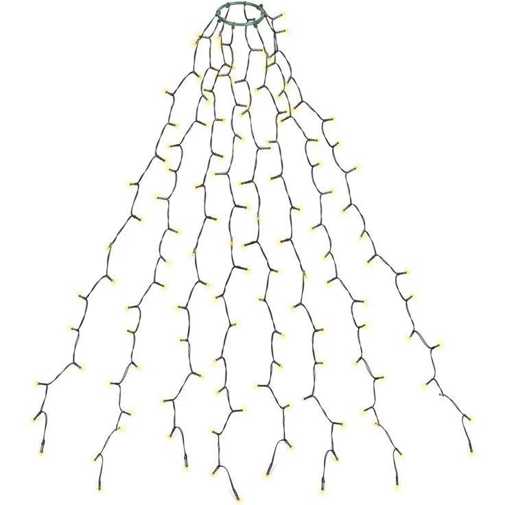 SALCAR 1,5m Weihnachtsbaum Lichterkette mit Ring und 8 Girlanden, 200er LED – Bild 1