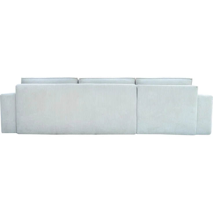 Wohnero24 modernes Ecksofa MARVIN Cord Ecru 298x180 cm – Eckcouch L-Form mit Schlaffunktion 250x150 cm, universelle Ottomane – Bild 4