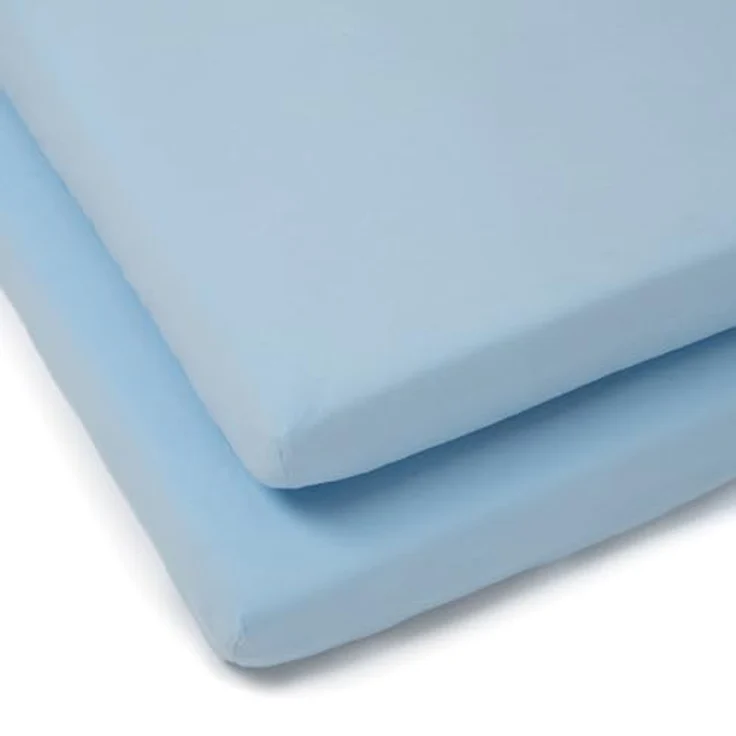 Clair de Lune Bettlaken Baumwolle Jersey Spannbettlaken für Kinderbett Blatt (2 Stück, blau) – Bild 2