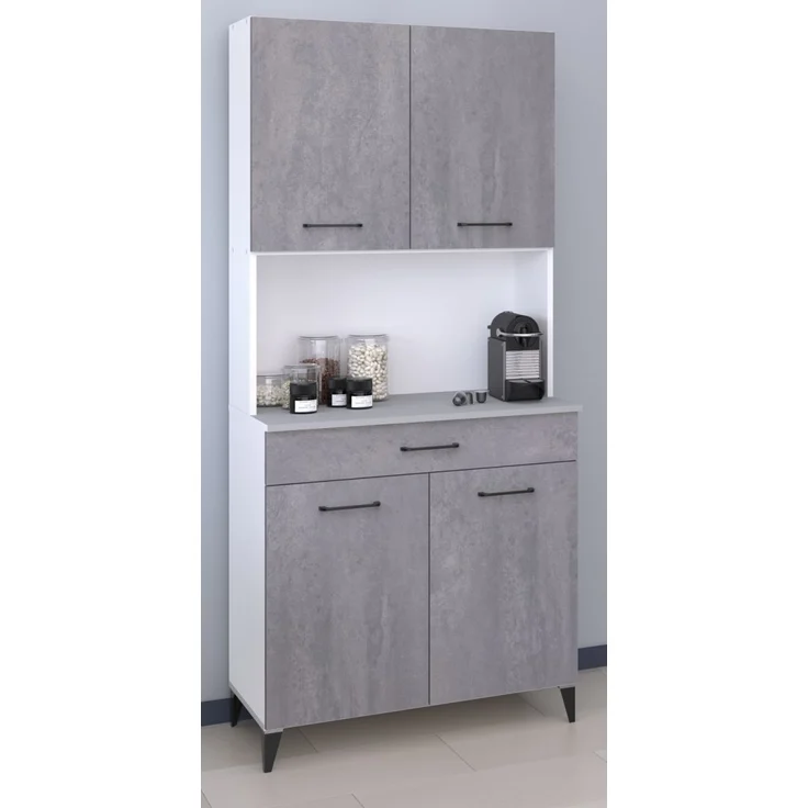 Parisot Küchenschrank Set 3-tlg. Malice in Beton grau und weiß – Bild 2