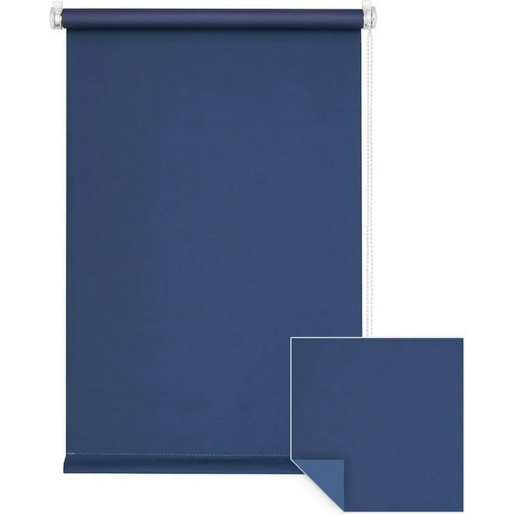 Verdunklungsrollo Klemmfix Verdunkelungsrollo 45x150 cm dunkelblau [Stoffbreite: 42cm], Victoria M, blickdicht, ohne Bohren, freihängend, Klemmfix, mit Kindersicherung, für Fenster und Türen, Sonnenschutz Sichtschutz
