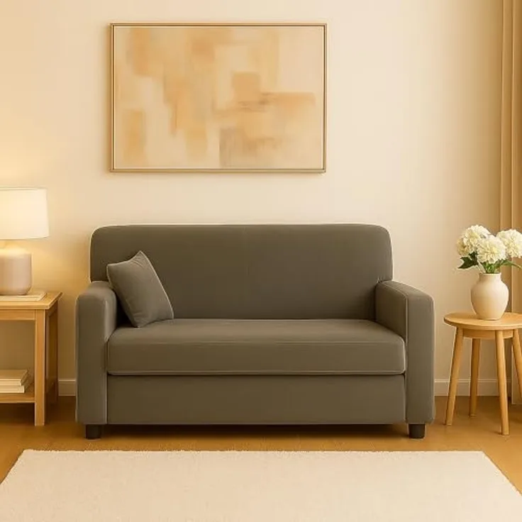 Dmora 2-Sitzer Sofa Baeza 125 x 73 x 85h cm Grau mit Armlehnen