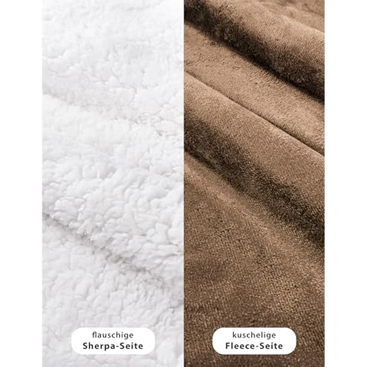 Wohndecke in Lammfell‑Optik - Kuscheldecke flauschig – Sherpa Fleecedecke, Gräfenstayn, Warme Wolldecke & Sofaüberwurf Tagesdecke für Couch & Sofa – Bild 4
