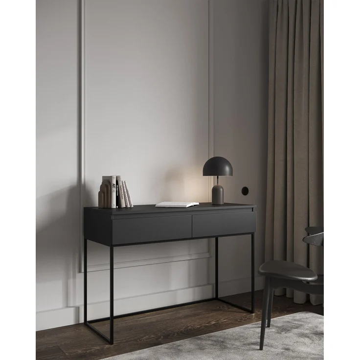 Selsey 'Bemmi' Schminktisch Schreibtisch, schwarz, ca. 80 x 120 x 50 cm – Bild 3
