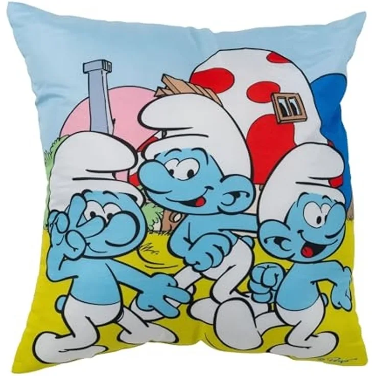 United Labels® Dekokissen Die Schlümpfe Kissen Plüsch Zierkissen Kopfkissen 40x40 cm