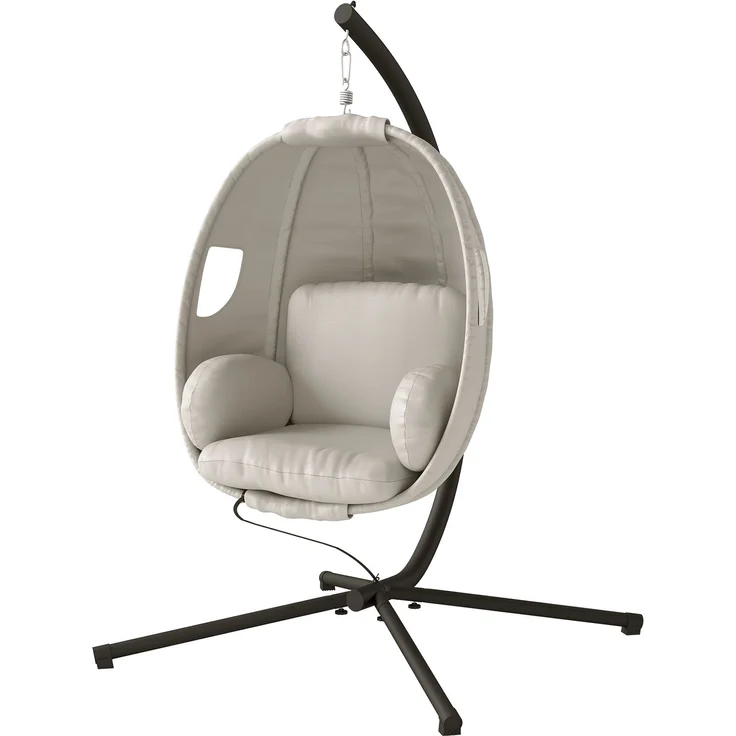 MELAYR, Hängesessel mit Gestell, 117 x 95 x 180 cm, Hellgrau – Bild 2