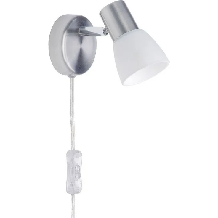 Brilliant Leuchten No. 35812-77 Wandspot Luca E14 Zuleitung Schalter eisen chrom weiß