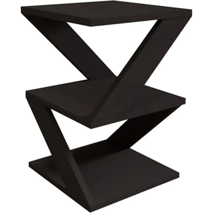 Hanah Home Stylish Side Table with Wall-Mount Option, Black & Oak, 29.6 x 54.2 x 29.6 cm | 100% Melamine Coated Particle Board, 18 mm Thick | Versatile Storage Solution – Bild 5