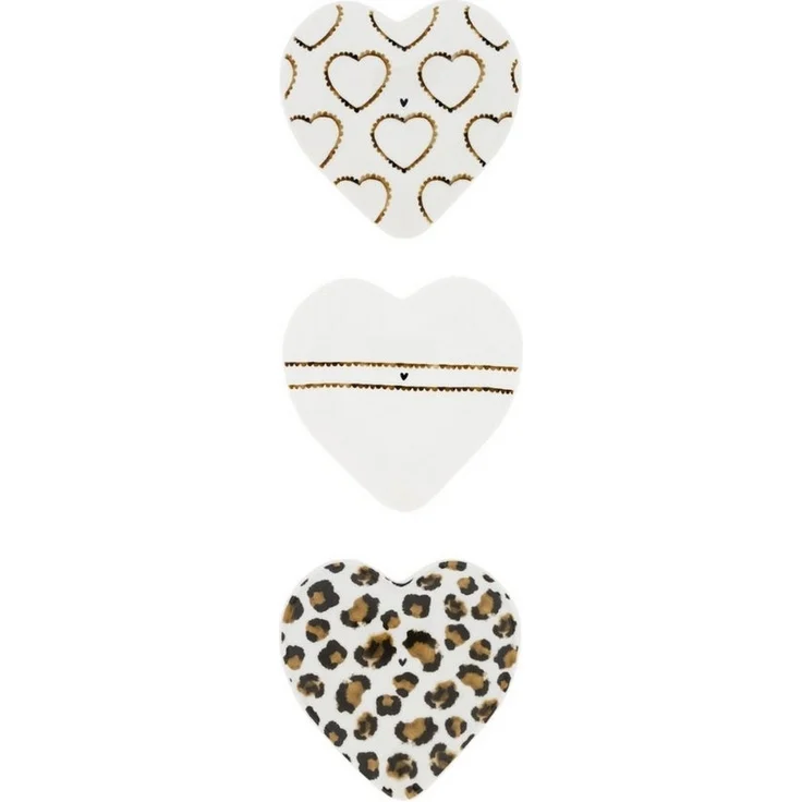 Bastion Collections Geschirr-Set Herzteller klein 3er Set - HEARTS - weiß – Bild 5