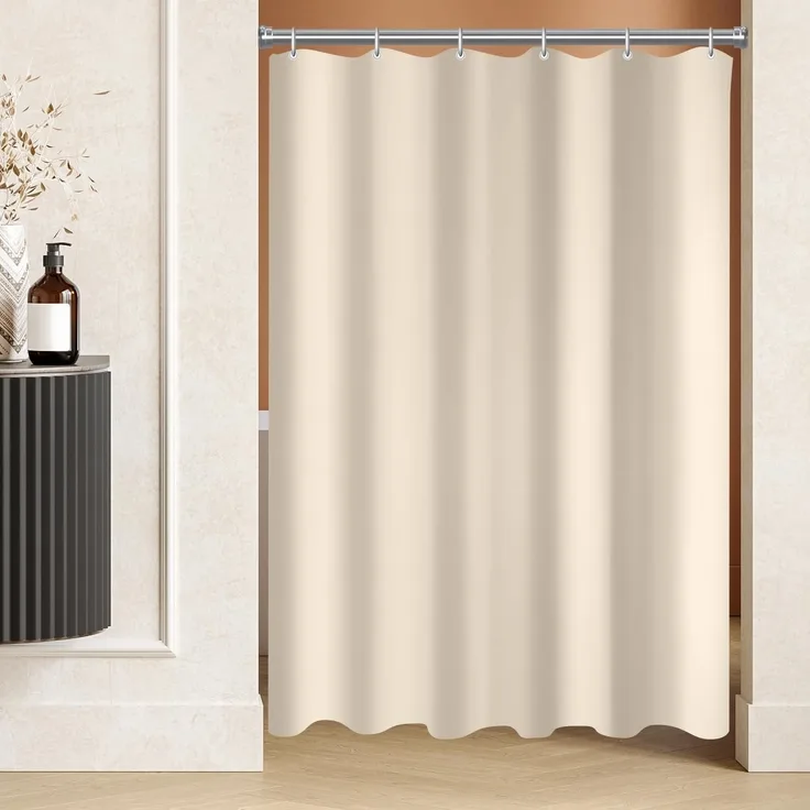 Duschvorhang 100x180cm Beige Antischimmel Wasserabweisend Polyester Badevorhang