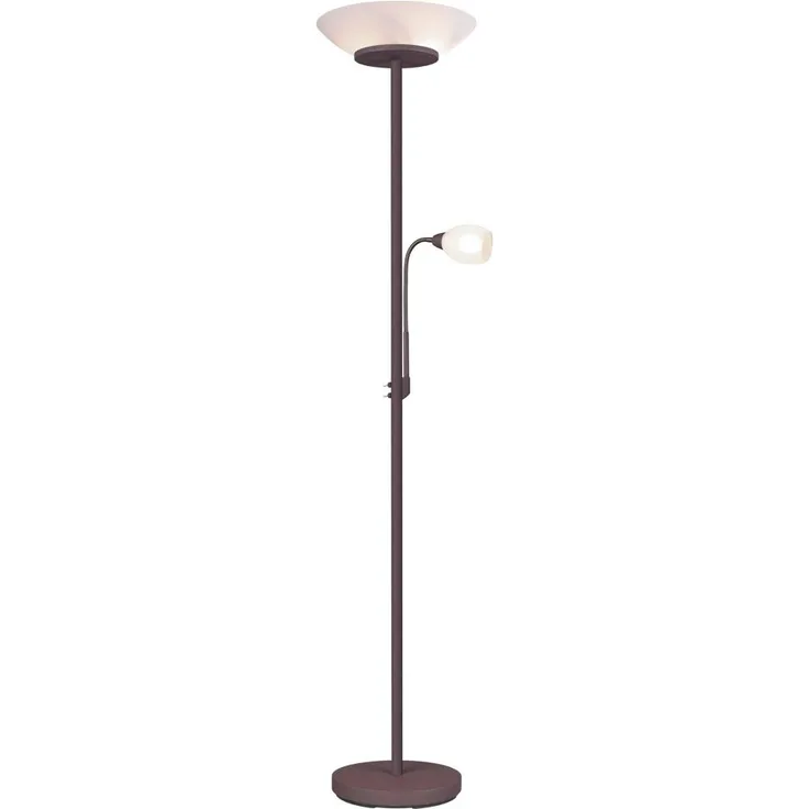 Stehleuchte, Glas, weiß, Flexoarm, rost, H 180 cm