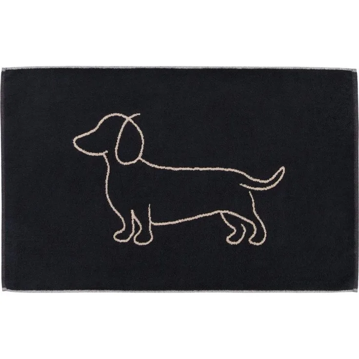 Cawö Badematte Duschvorleger We love Dogs 6248-93 Dackel schwarz 50x80