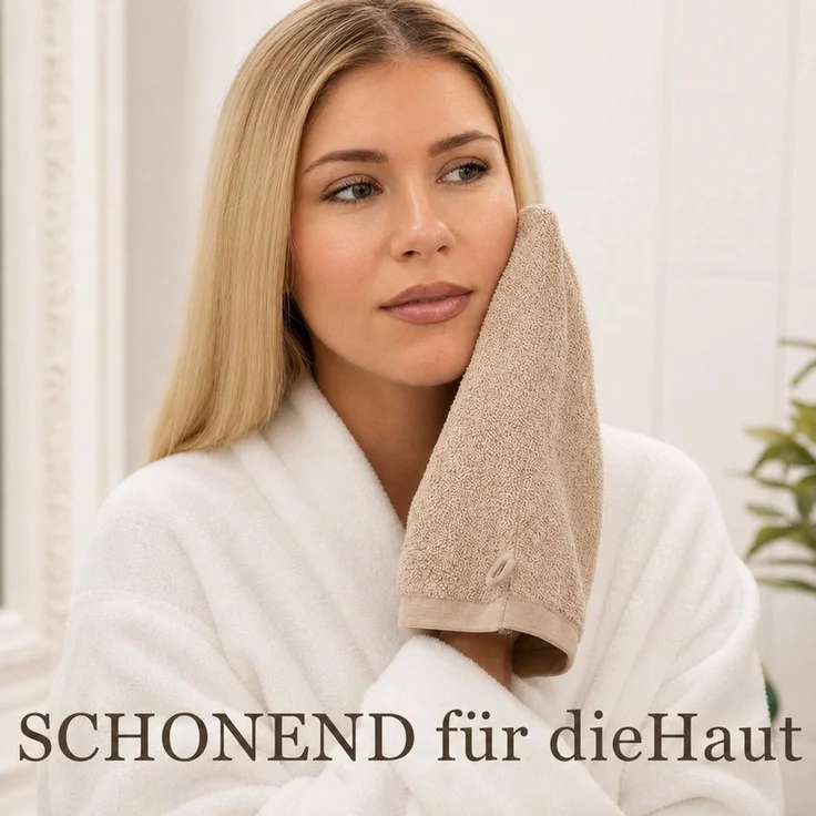 Komfortec Waschhandschuh 10er Set, Waschlappen, Saugfähig & Hautfreundlich, (Set, 10-St), Weich, 100% Baumwolle, 16x21 cm – Bild 4